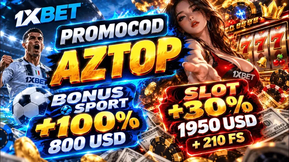 Use the latest 1xbet promo code AZTOP to claim your welcome bonus on registration and first deposit